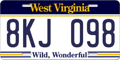 WV license plate 8KJ098