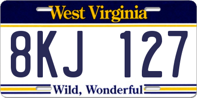 WV license plate 8KJ127