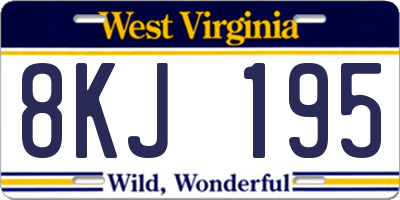 WV license plate 8KJ195