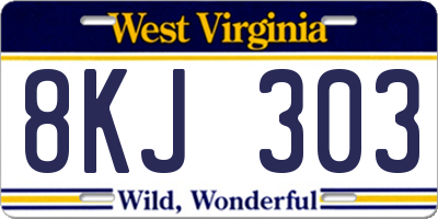 WV license plate 8KJ303
