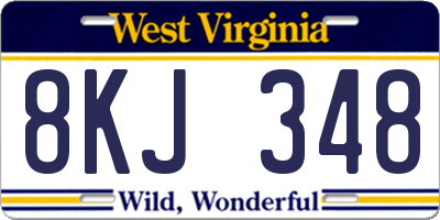 WV license plate 8KJ348