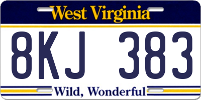 WV license plate 8KJ383