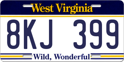 WV license plate 8KJ399