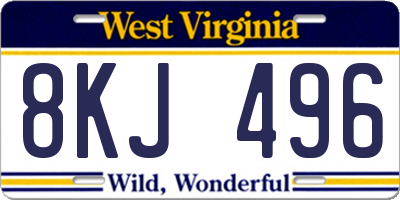 WV license plate 8KJ496