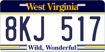 WV license plate 8KJ517
