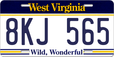 WV license plate 8KJ565