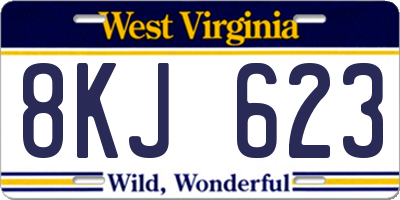 WV license plate 8KJ623