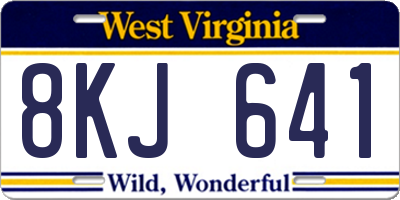WV license plate 8KJ641
