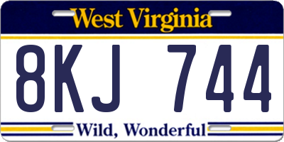 WV license plate 8KJ744