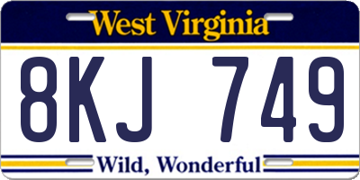 WV license plate 8KJ749