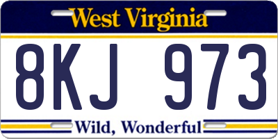 WV license plate 8KJ973