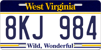 WV license plate 8KJ984