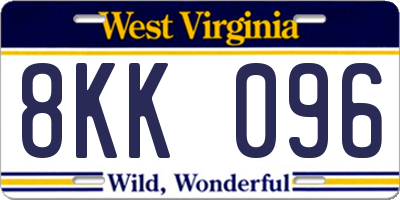 WV license plate 8KK096