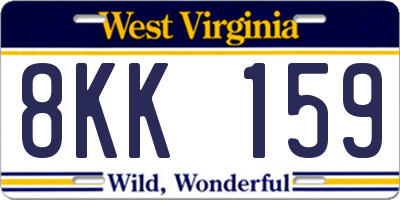 WV license plate 8KK159