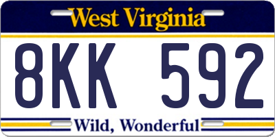 WV license plate 8KK592