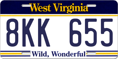 WV license plate 8KK655