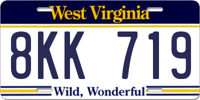 WV license plate 8KK719