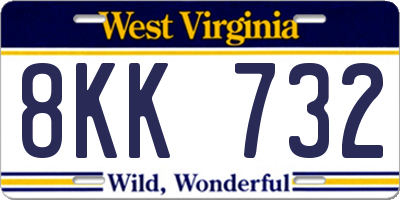 WV license plate 8KK732