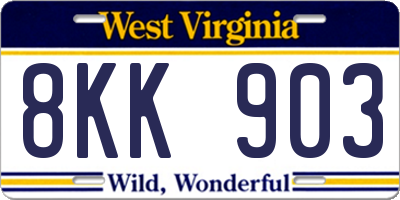 WV license plate 8KK903