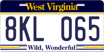 WV license plate 8KL065