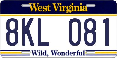 WV license plate 8KL081