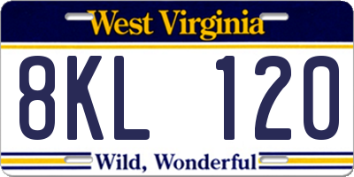 WV license plate 8KL120