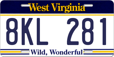 WV license plate 8KL281