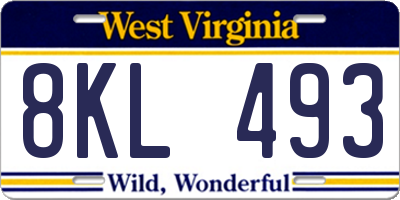 WV license plate 8KL493