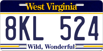 WV license plate 8KL524