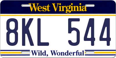 WV license plate 8KL544