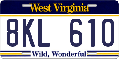 WV license plate 8KL610
