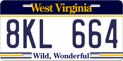 WV license plate 8KL664