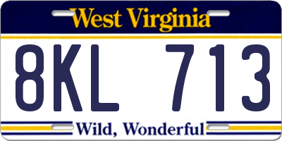 WV license plate 8KL713