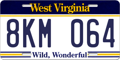 WV license plate 8KM064