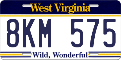 WV license plate 8KM575