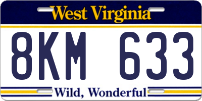 WV license plate 8KM633
