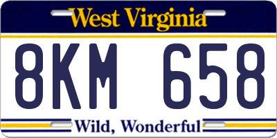 WV license plate 8KM658