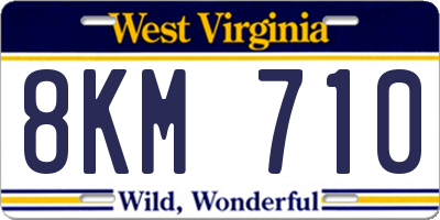 WV license plate 8KM710