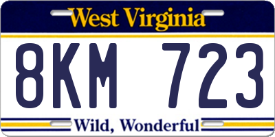 WV license plate 8KM723