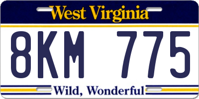 WV license plate 8KM775