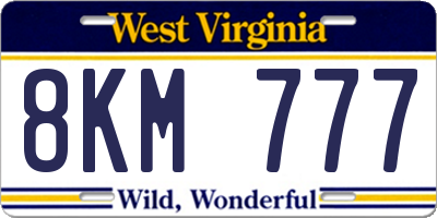 WV license plate 8KM777