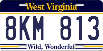 WV license plate 8KM813