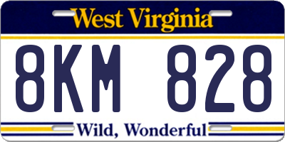 WV license plate 8KM828