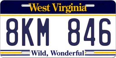 WV license plate 8KM846
