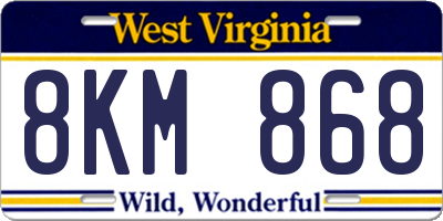 WV license plate 8KM868