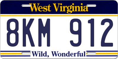 WV license plate 8KM912