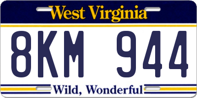 WV license plate 8KM944