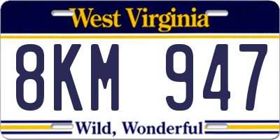 WV license plate 8KM947