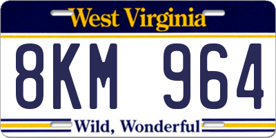 WV license plate 8KM964