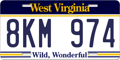 WV license plate 8KM974